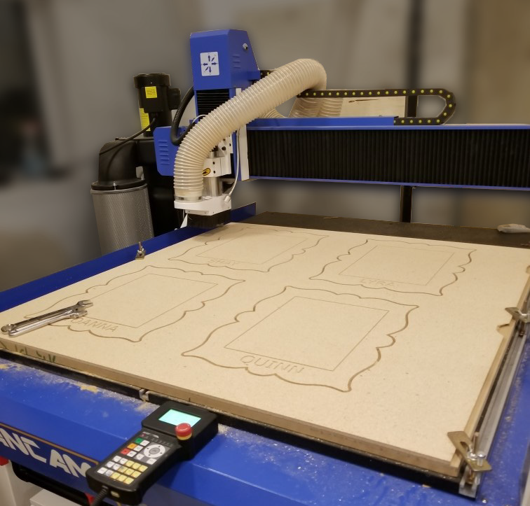 CNC machine cutting custom VR peripheral components